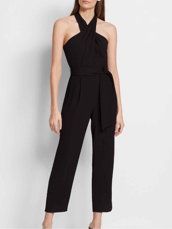 Club Monaco Pants - Club Monaco Black Halter Tie-Waist Jumpsuit